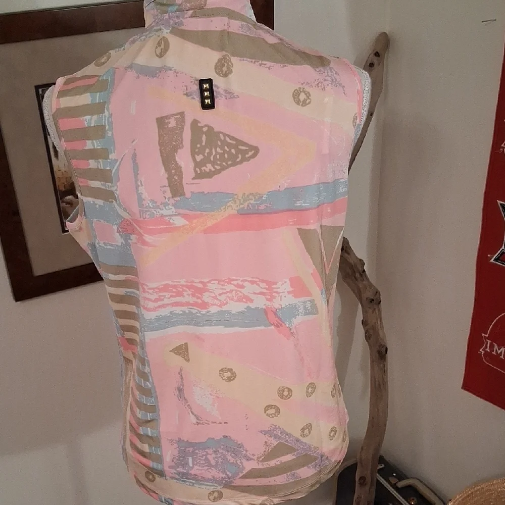 Jamie Sadock Pink Abstract Sleeveless Blouse - Picture 3 of 7